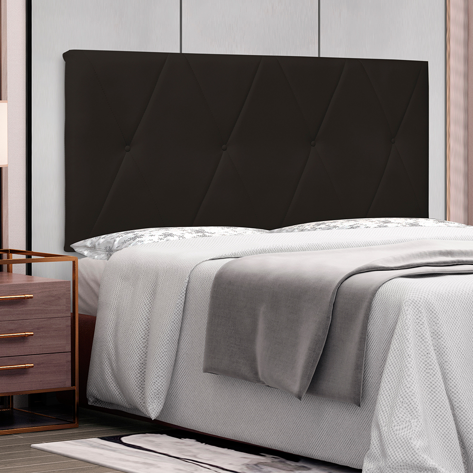 Painel para Cama Box Casal Aquilla Poliuretano Marrom