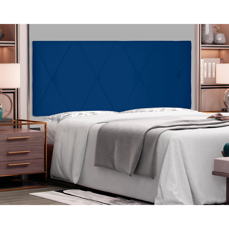 Painel para Cama Box Casal Aquilla Suede Azul