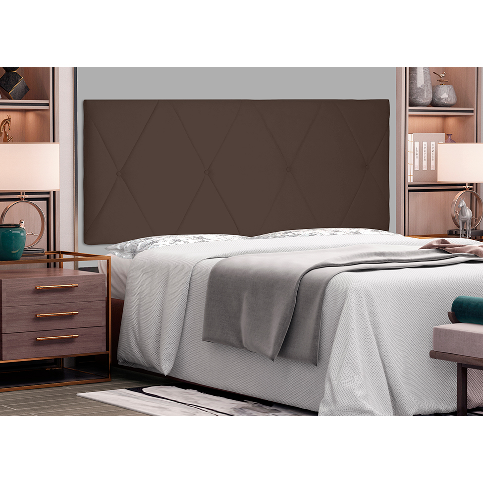 Painel para Cama Box Casal Aquilla Suede Café