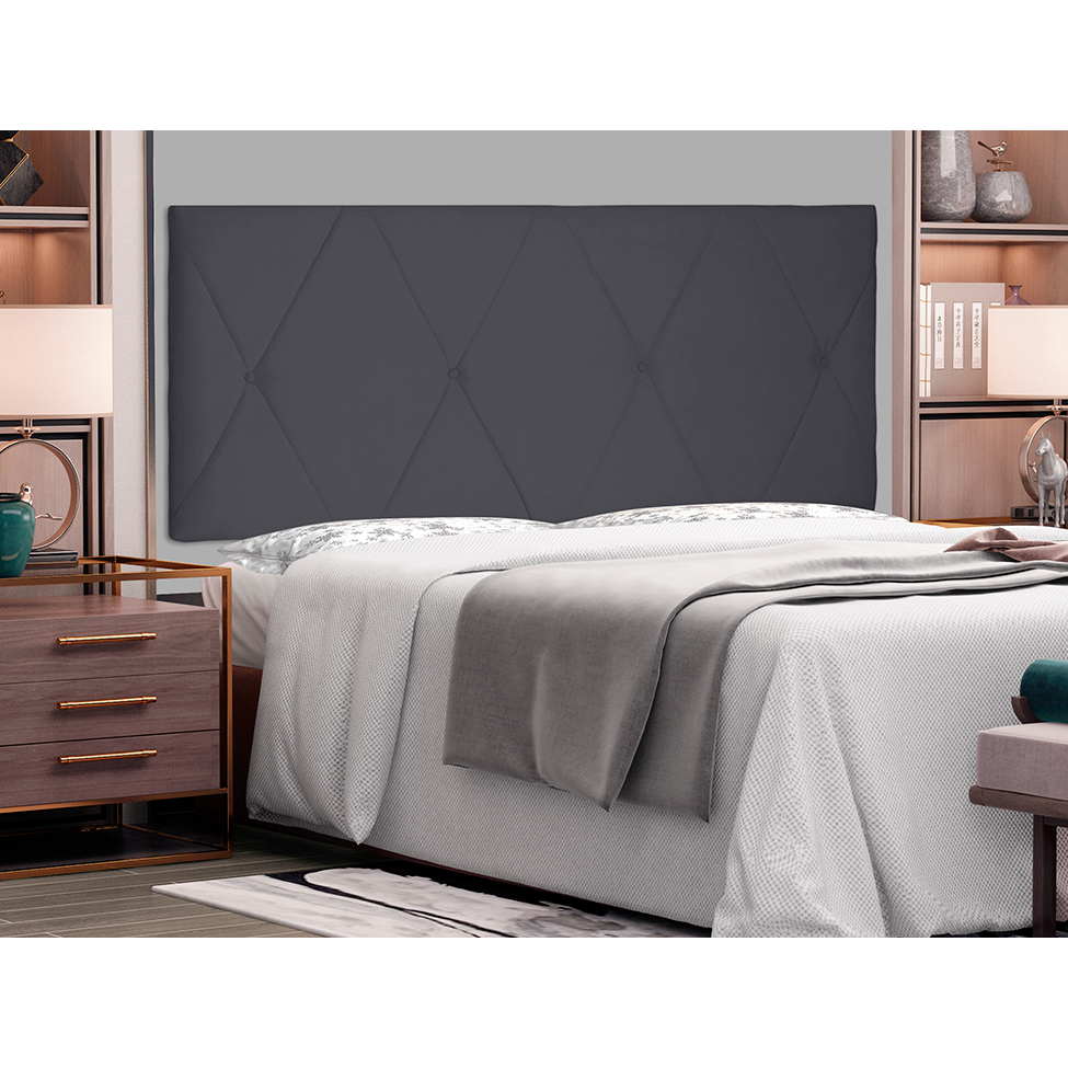 Painel para Cama Box Casal Aquilla Suede Cinza