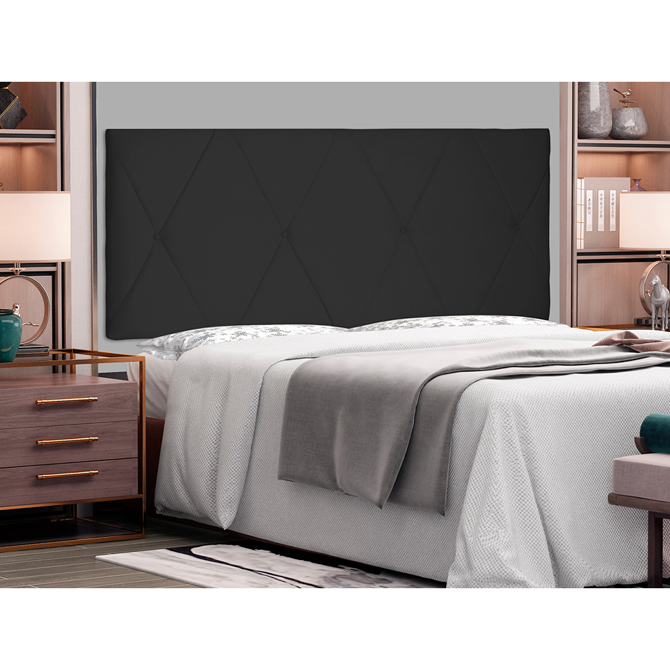Painel para Cama Box Casal Aquilla Suede Preto