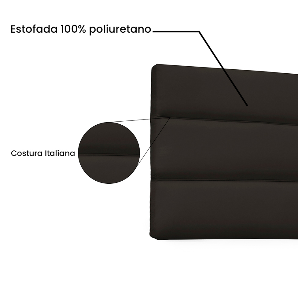 Painel para Cama Box Casal La Italiana Poliuretano Marrom