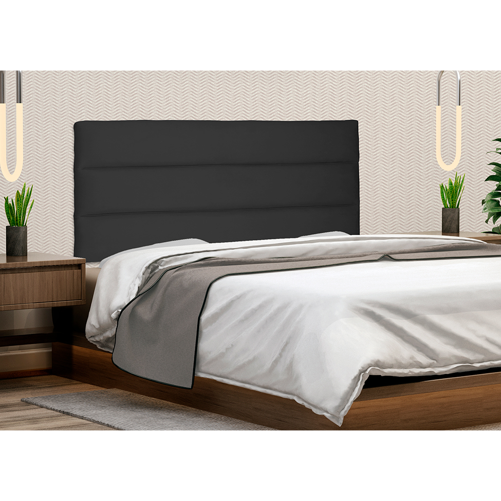 Painel para Cama Box Casal La Italiana Suede Preto