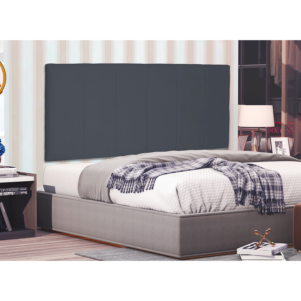Painel para Cama Box Casal Ravenna Suede Cinza