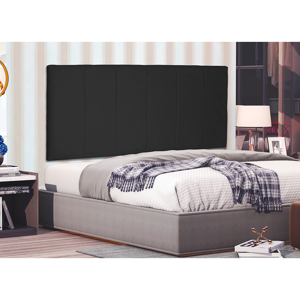Painel para Cama Box Casal Ravenna Suede Preto