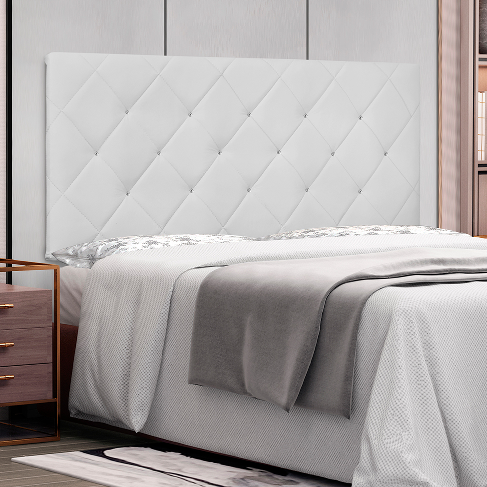 Painel para Cama Box Casal Tânia Poliuretano Branco