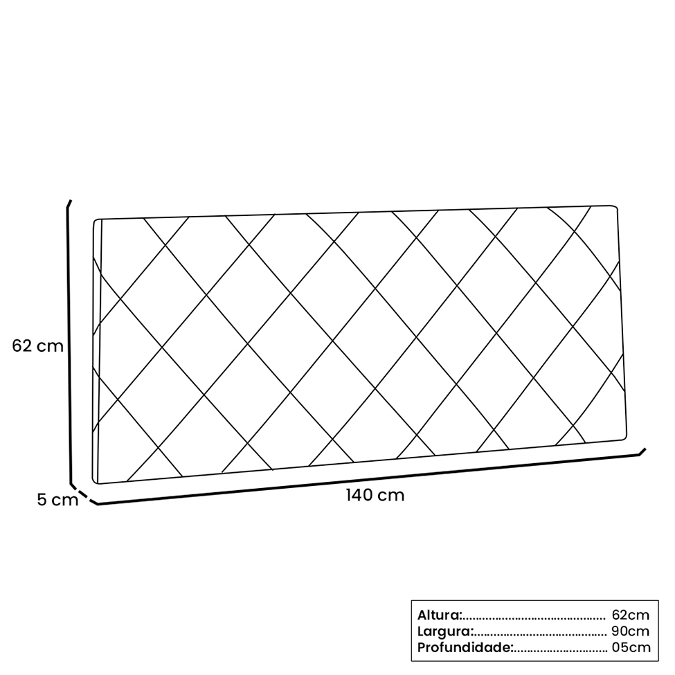 Painel para Cama Box Casal Tânia Poliuretano Preto