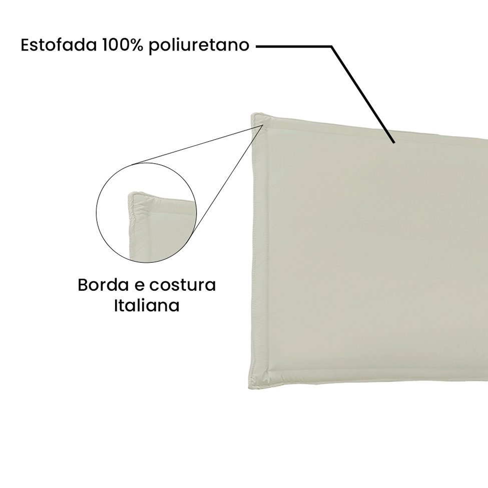 Painel para Cama Box Casal Veneza Poliuretano Marfim