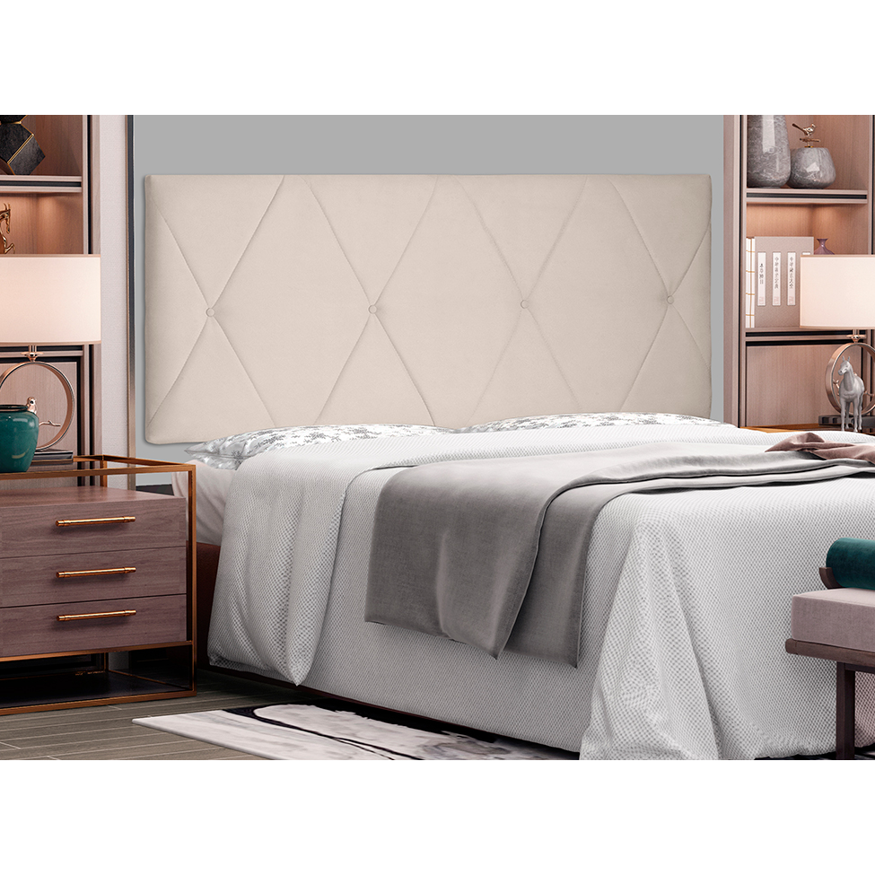 Painel para Cama Box King Aquilla Suede Bege