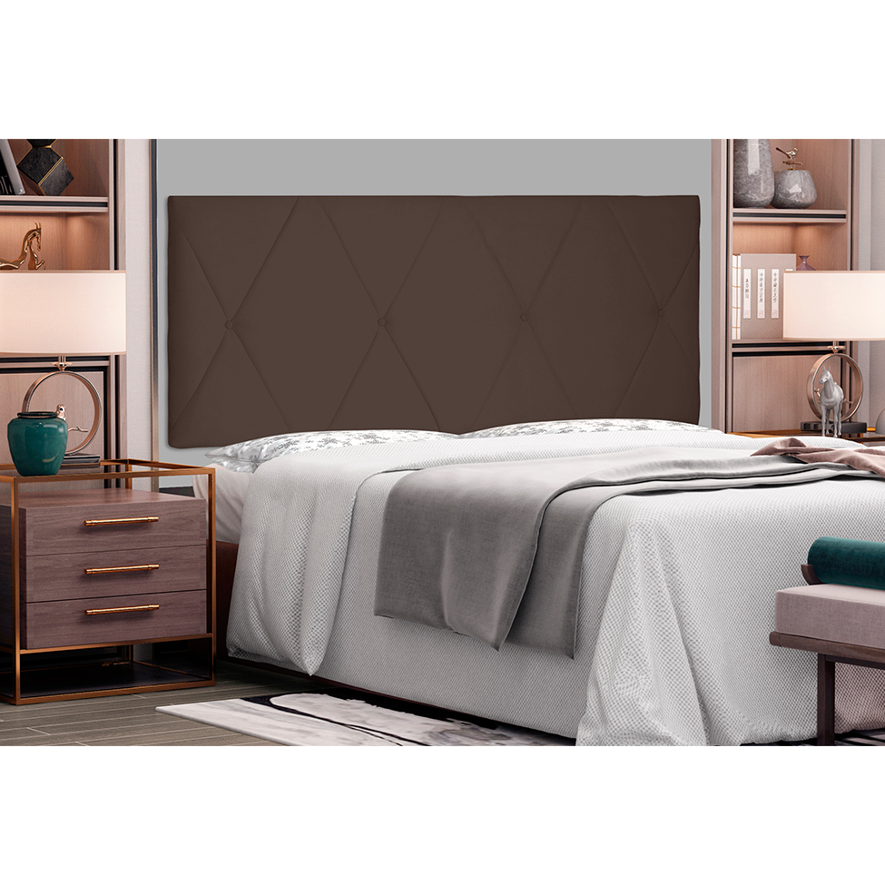 Painel para Cama Box King Aquilla Suede Café