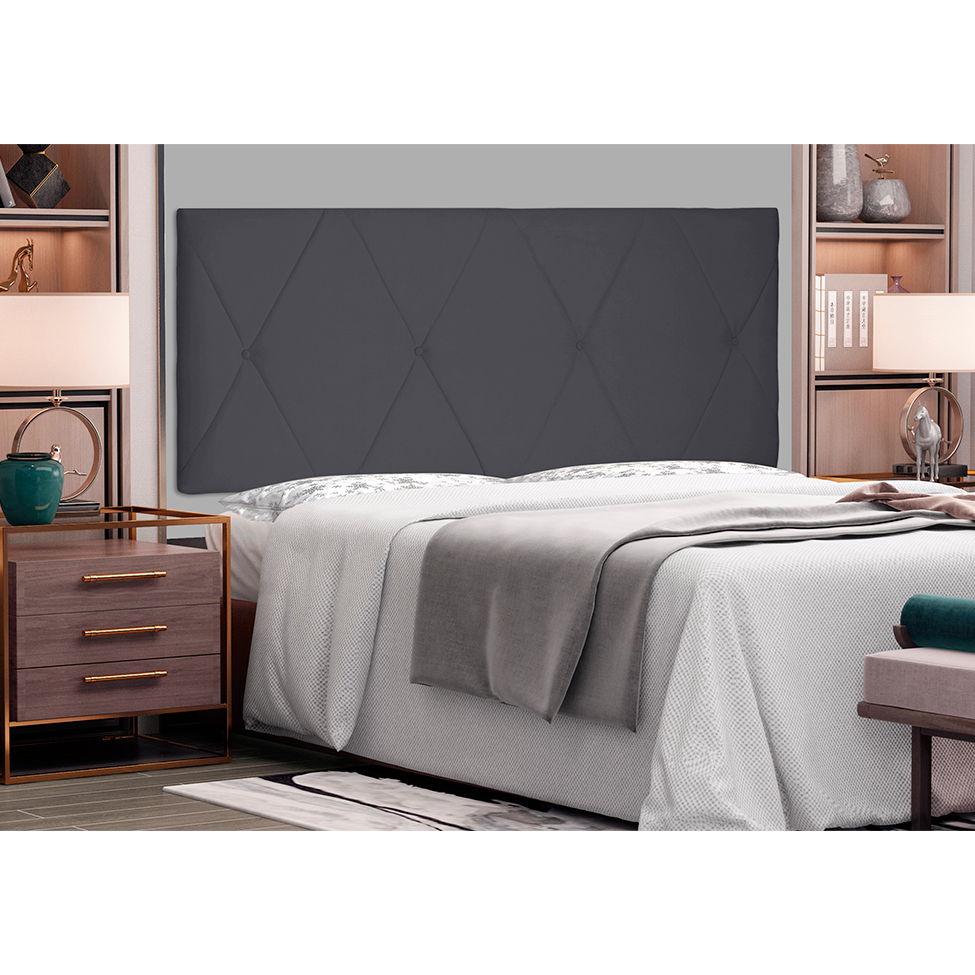 Painel para Cama Box King Aquilla Suede Cinza