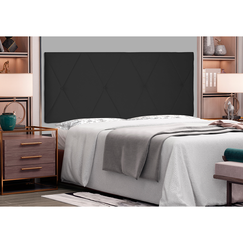 Painel para Cama Box King Aquilla Suede Preto