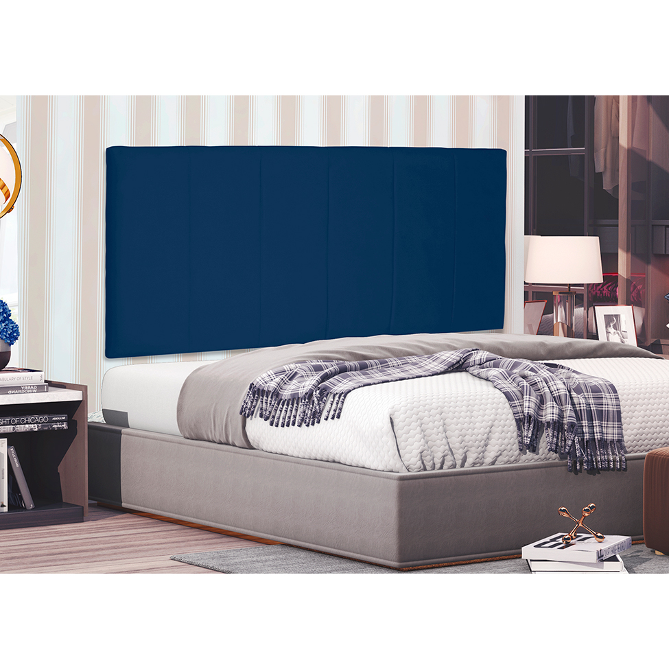 Painel para Cama Box King Ravenna Suede Azul