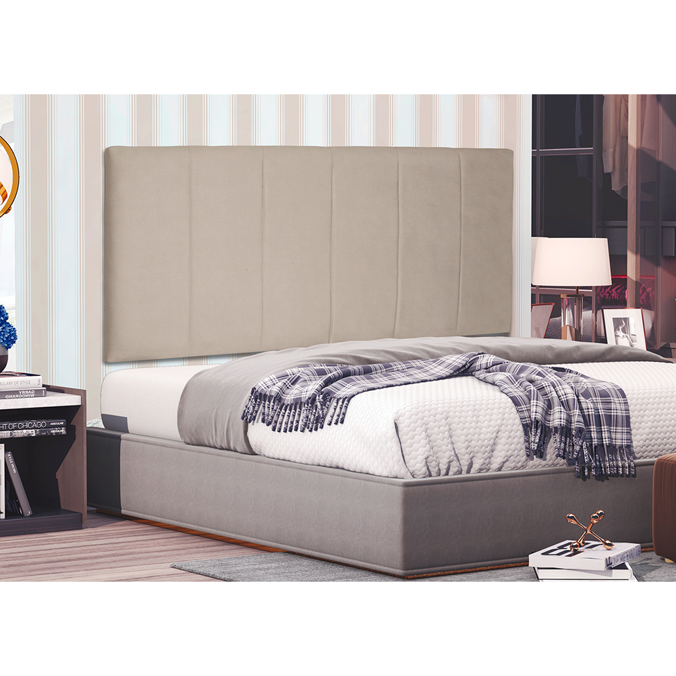 Painel para Cama Box King Ravenna Suede Bege