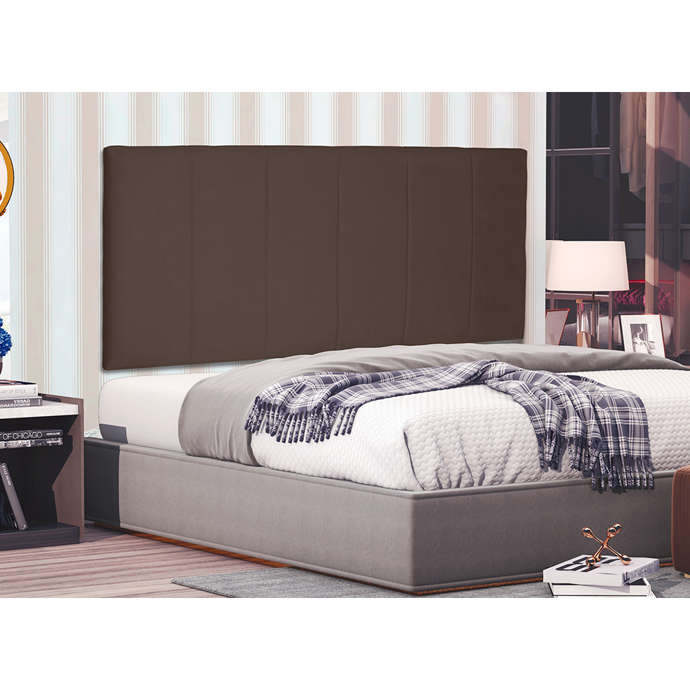 Painel para Cama Box King Ravenna Suede Caramelo