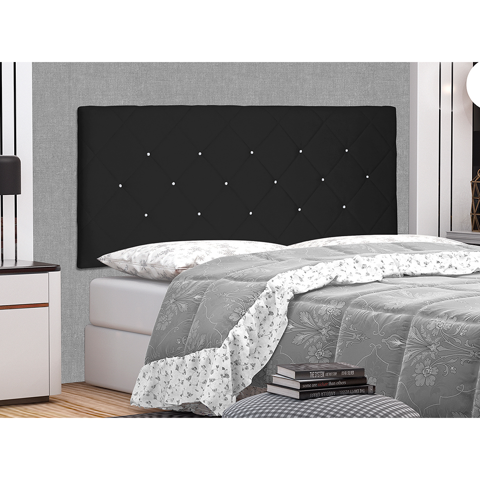 Painel para Cama Box King Tânia Suede Preto
