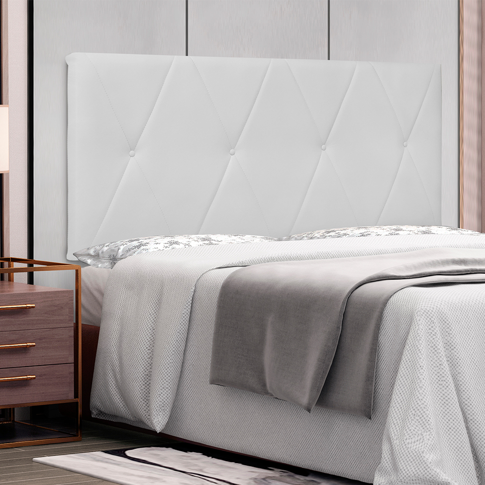 Painel para Cama Box Queen Aquilla Poliuretano Branco