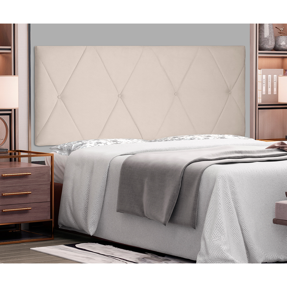 Painel para Cama Box Queen Aquilla Suede Bege