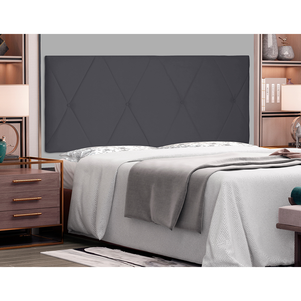 Painel para Cama Box Queen Aquilla Suede Cinza
