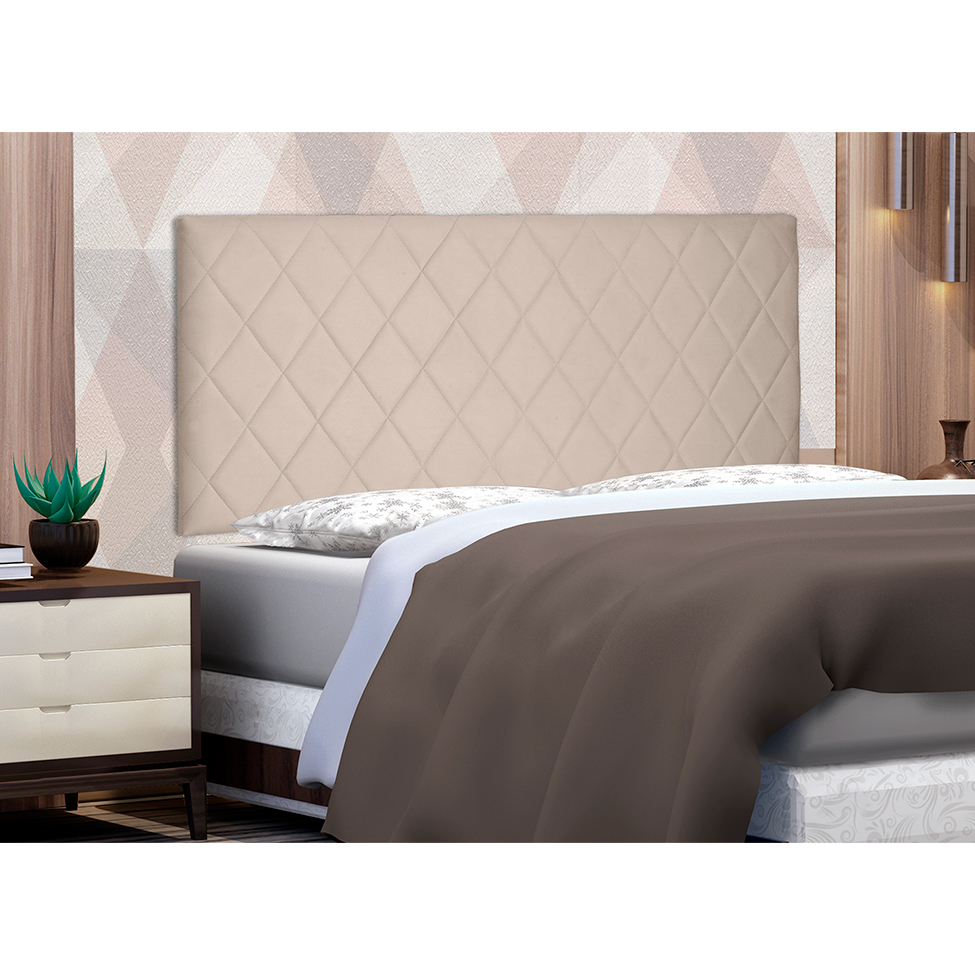 Painel para Cama Box Queen Esmeralda Suede Bege