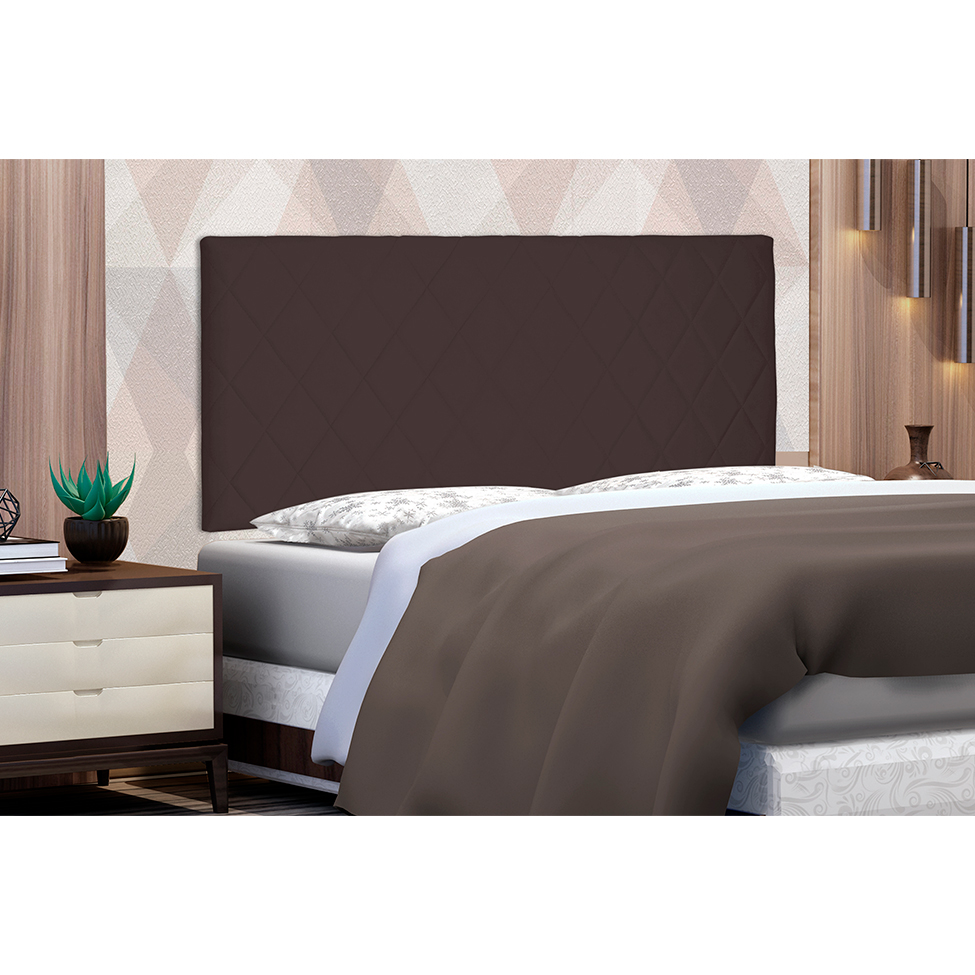 Painel para Cama Box Queen Esmeralda Suede Café
