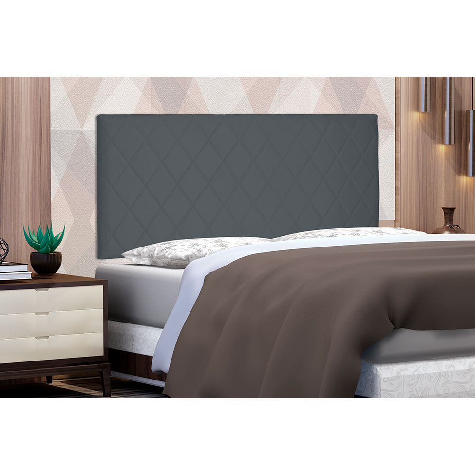 Painel para Cama Box Queen Esmeralda Suede Cinza
