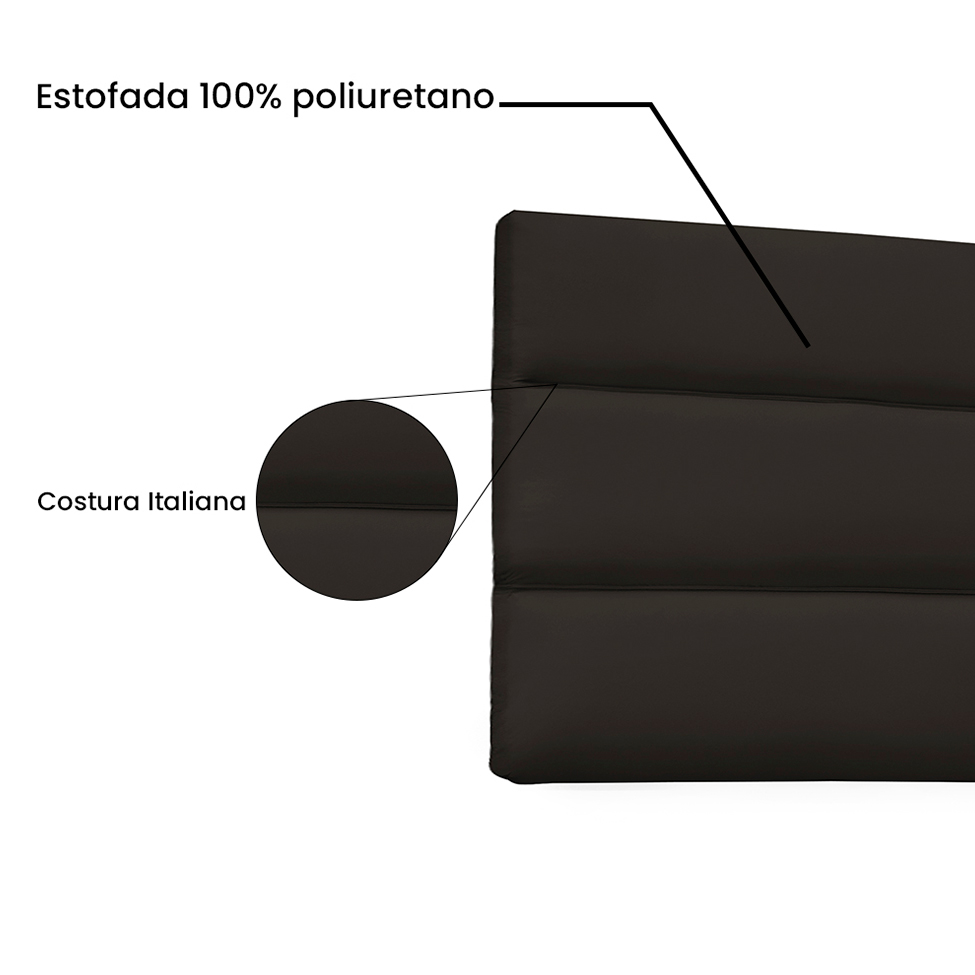 Painel para Cama Box Queen La Italiana Poliuretano Marrom