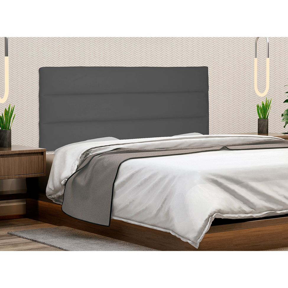Painel para Cama Box Queen La Italiana Suede Cinza