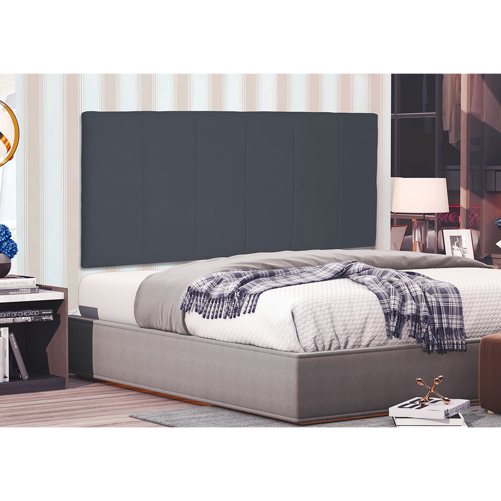 Painel para Cama Box Queen Ravenna Suede Cinza