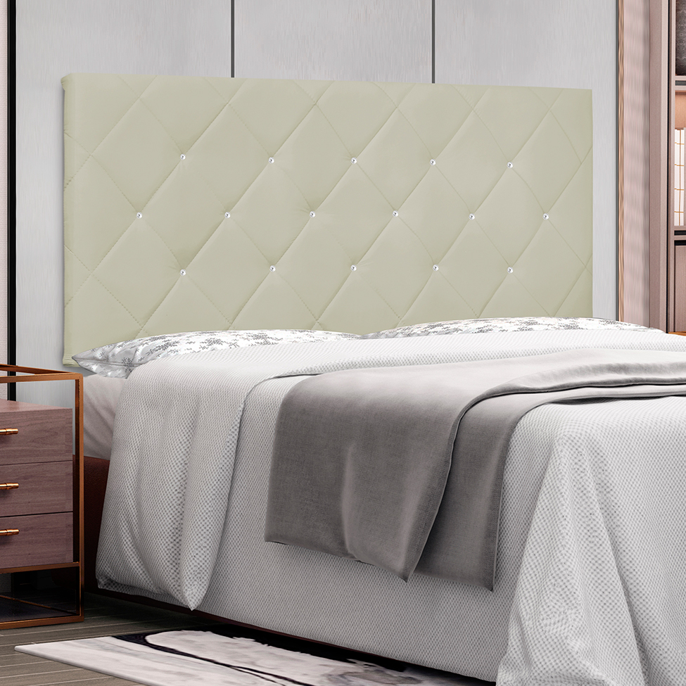 Painel para Cama Box Queen Tânia Poliuretano Marfim