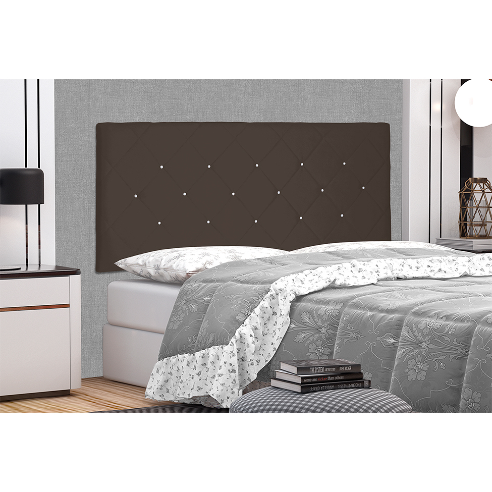 Painel para Cama Box Queen Tânia Suede Café