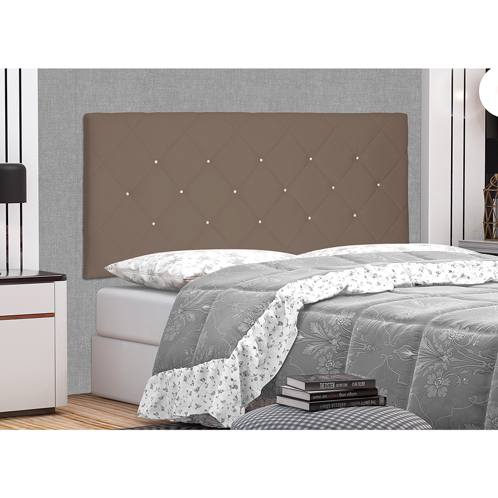 Painel para Cama Box Queen Tânia Suede Caramelo