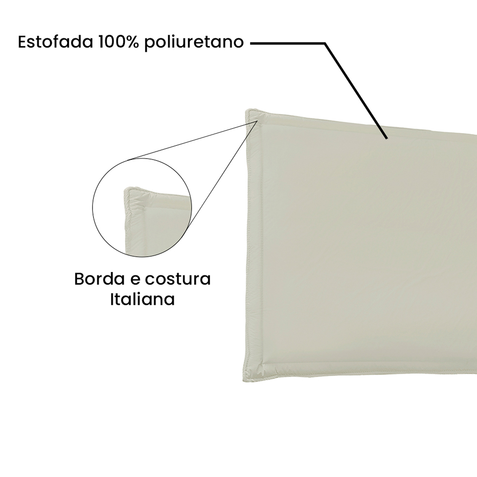 Painel para Cama Box Queen Veneza Poliuretano Marfim