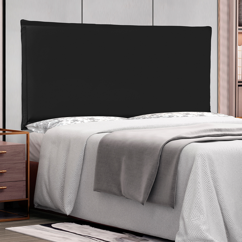 Painel para Cama Box Queen Veneza Poliuretano Preto