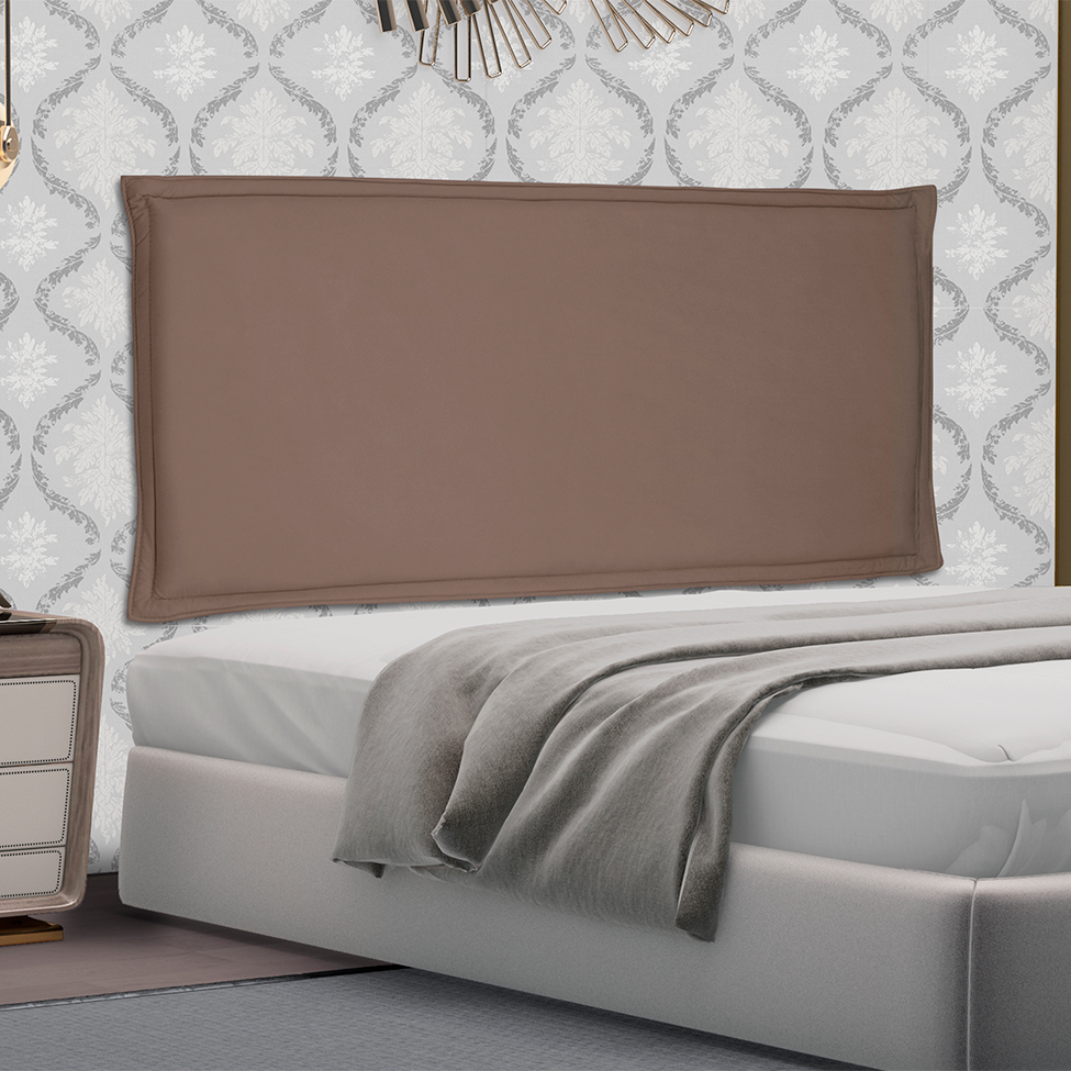 Painel para Cama Box Queen Veneza Suede Caramelo