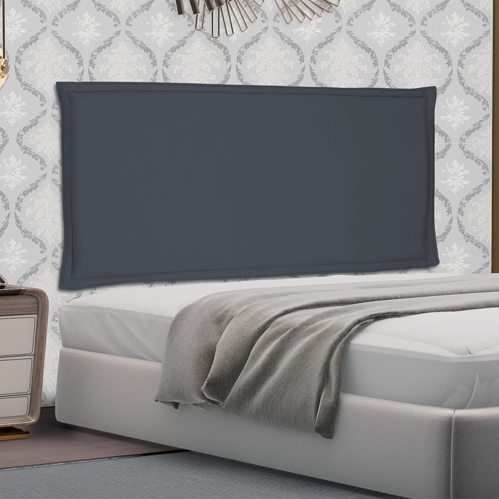 Painel para Cama Box Queen Veneza Suede Cinza