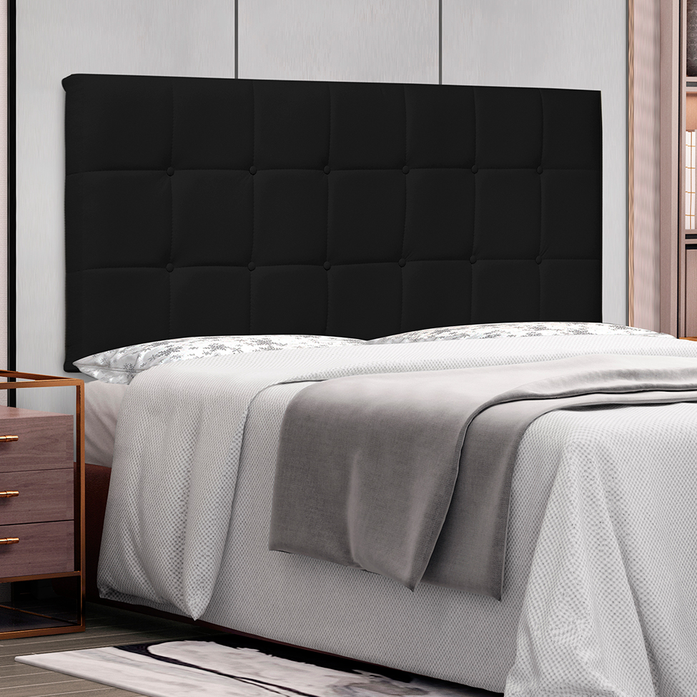 Painel para Cama Box Queen Verona Poliuretano Preto