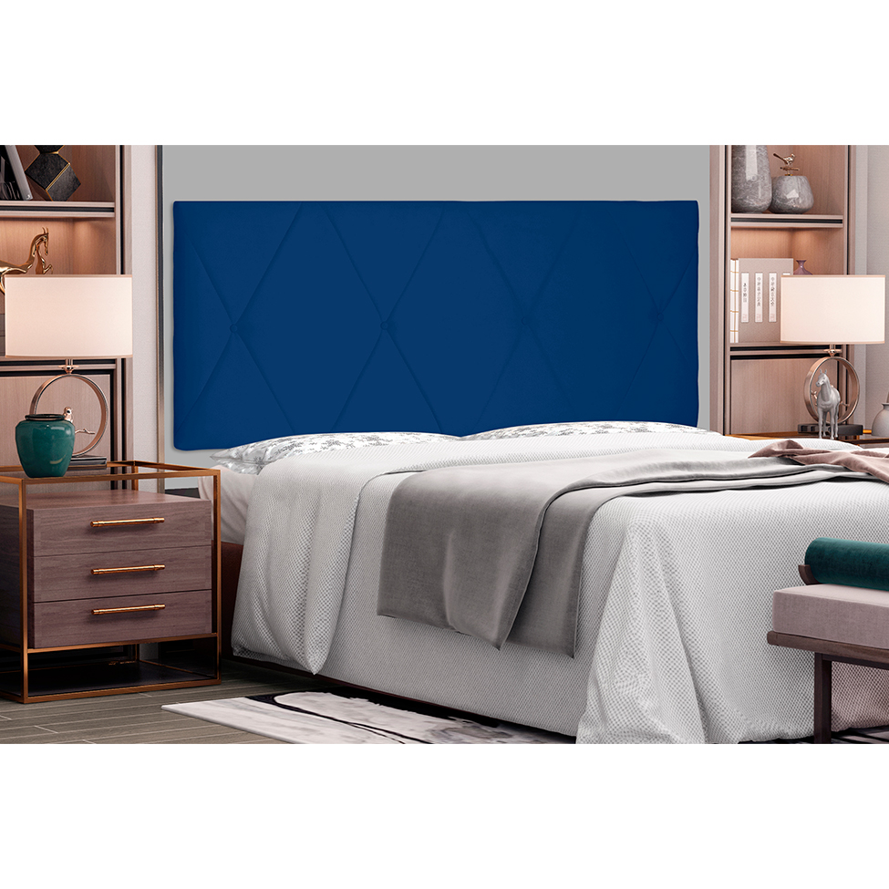 Painel para Cama Box Solteiro Aquilla Suede Azul