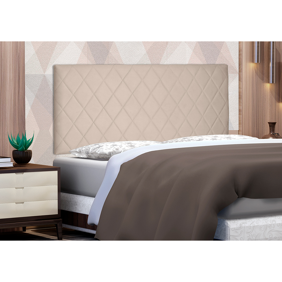 Painel para Cama Box Solteiro Esmeralda Suede Bege