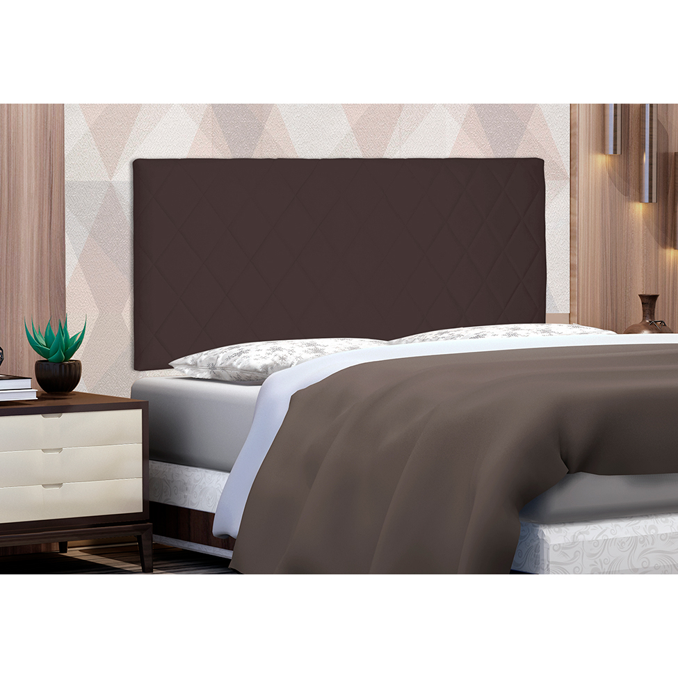 Painel para Cama Box Solteiro Esmeralda Suede Café