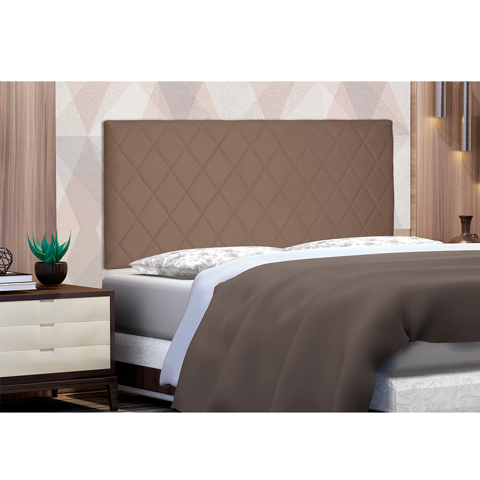 Painel para Cama Box Solteiro Esmeralda Suede Caramelo