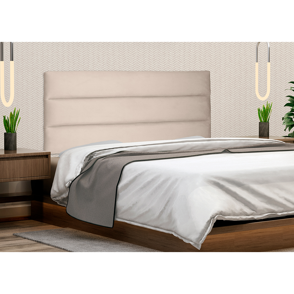 Painel para Cama Box Solteiro La Italiana Suede Bege