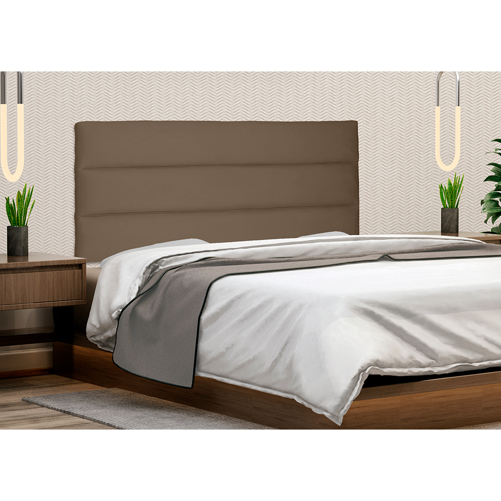 Painel para Cama Box Solteiro La Italiana Suede Caramelo
