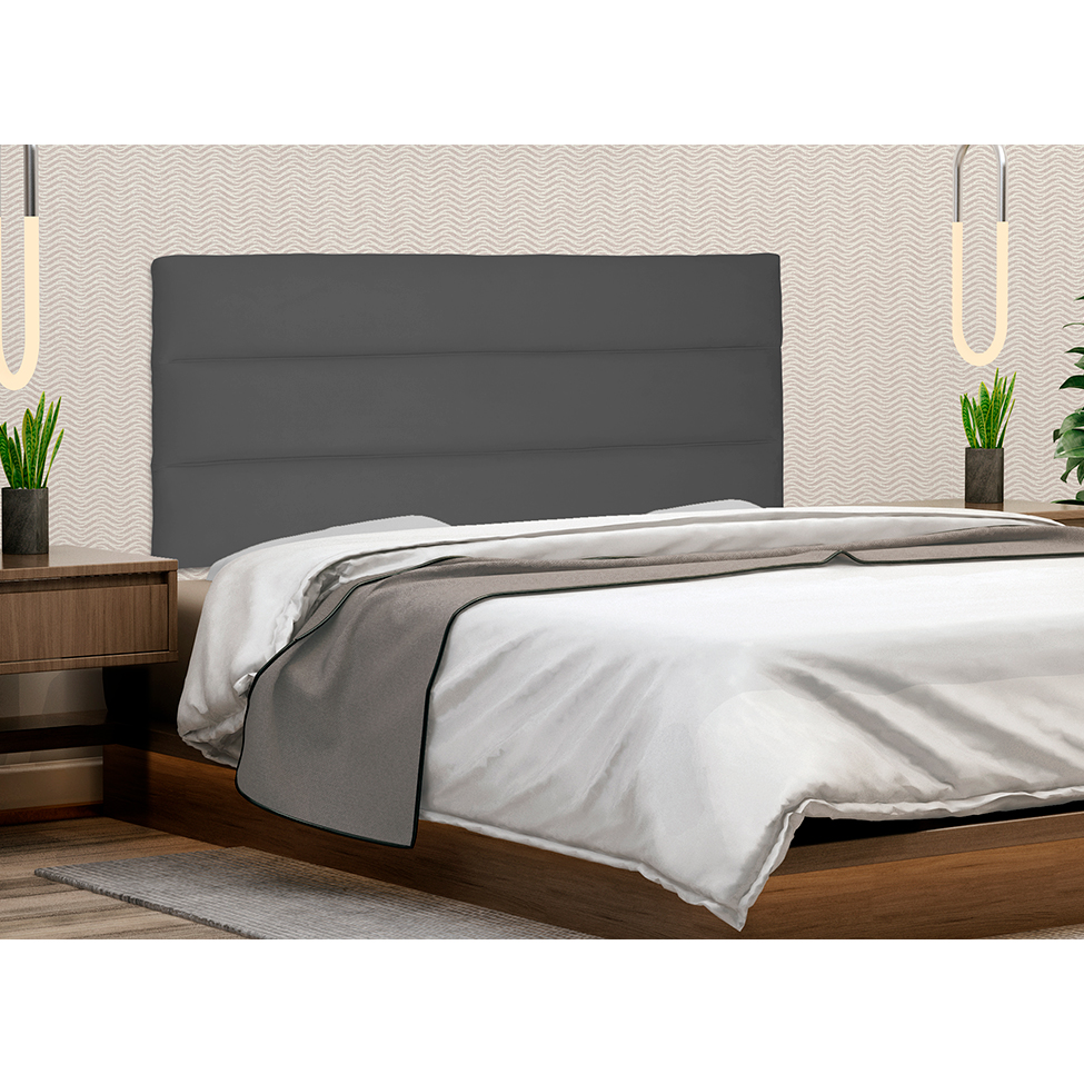 Painel para Cama Box Solteiro La Italiana Suede Cinza