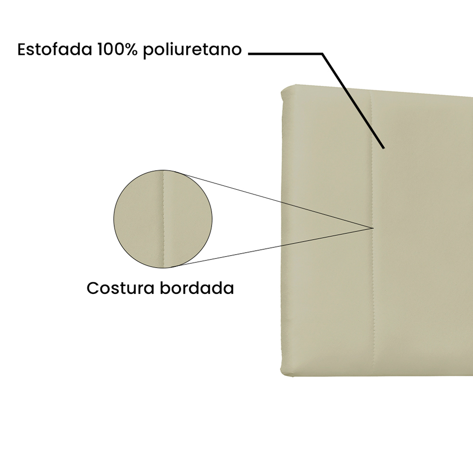 Painel para Cama Box Solteiro Ravenna Poliuretano Marfim