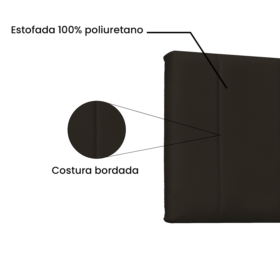 Painel para Cama Box Solteiro Ravenna Poliuretano Marrom