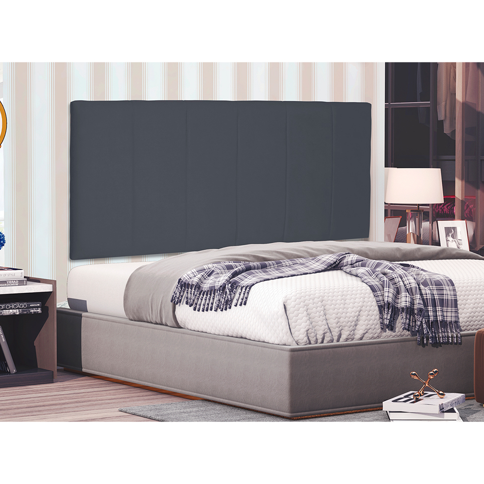 Painel para Cama Box Solteiro Ravenna Suede Cinza