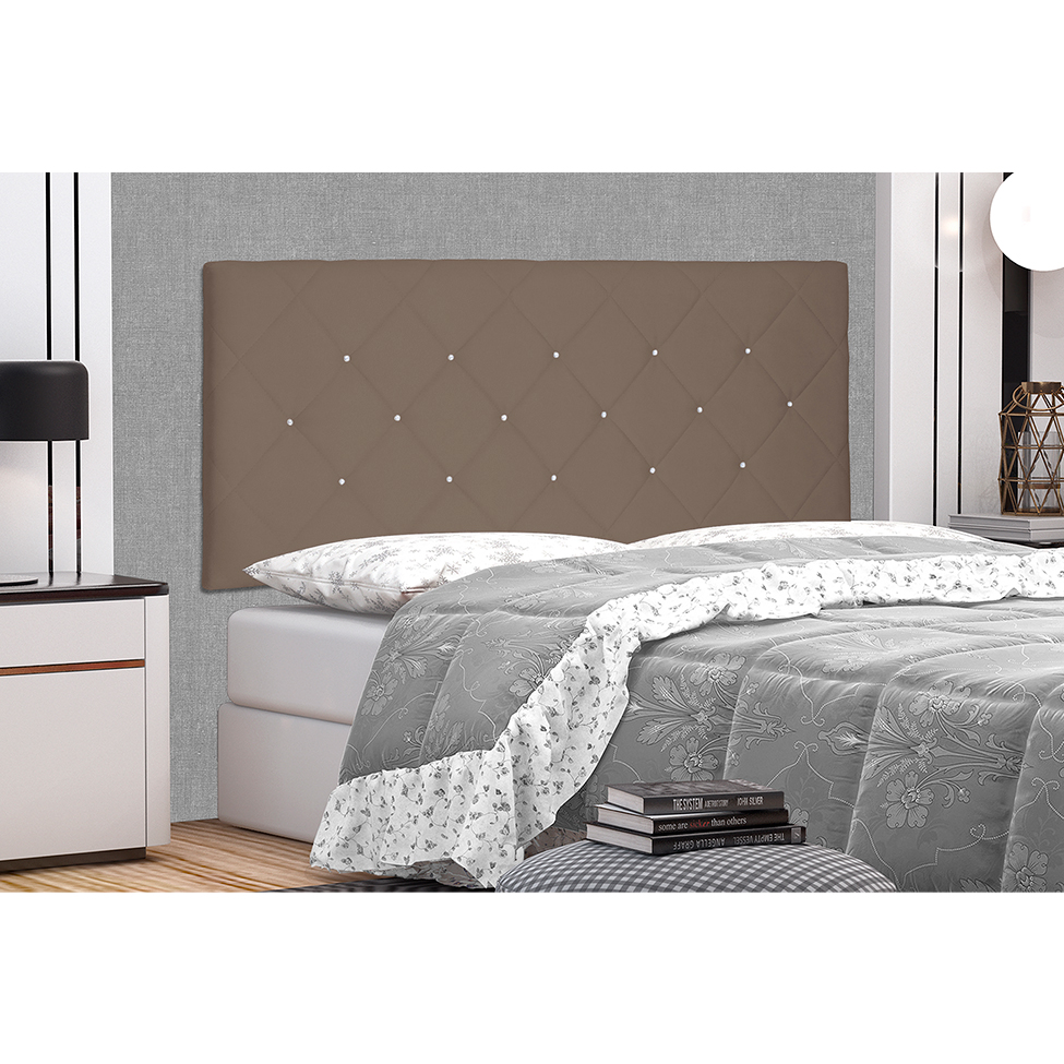 Painel para Cama Box Solteiro Tânia Suede Caramelo