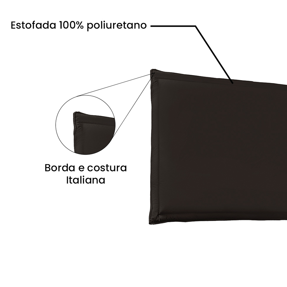 Painel para Cama Box Solteiro Veneza Poliuretano Marrom
