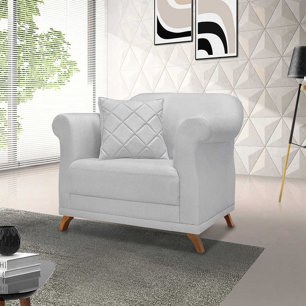 Poltrona Abruzzo Linho Grigio